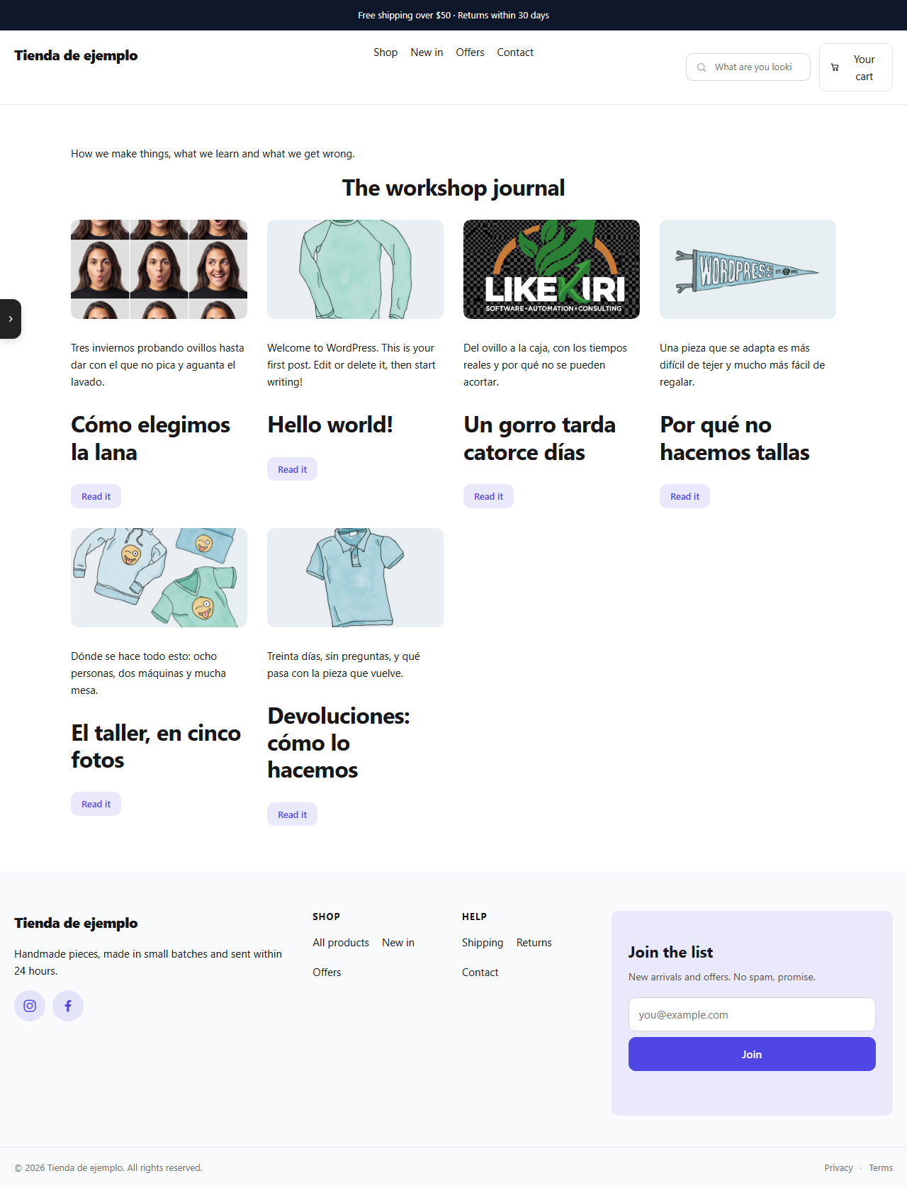 The storefront this page lives in